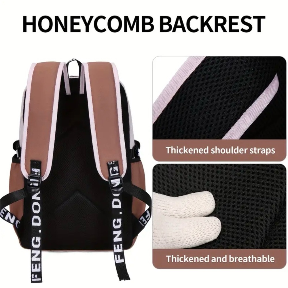 Capybara Versatile Backpack Adjustable Strap Travel Computer Bag Unisex, Pink - Picture 9 of 10